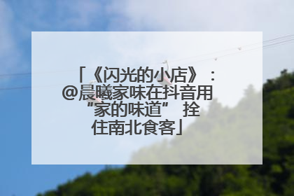 《闪光的小店》：@晨曦家味在抖音用 “家的味道” 拴住南北食客