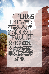 「甘快看」任振鹤：在彰显特色追求实效上下功夫 以文化为重要支点为高质量发展增添动能