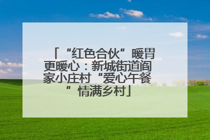 “红色合伙”暖胃更暖心：新城街道阎家小庄村“爱心午餐”情满乡村