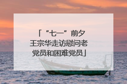 “七一”前夕 王宗华走访慰问老党员和困难党员