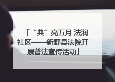 “典”亮五月 法润社区——新野县法院开展普法宣传活动