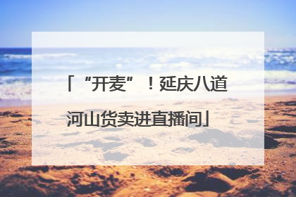 “开麦”！延庆八道河山货卖进直播间