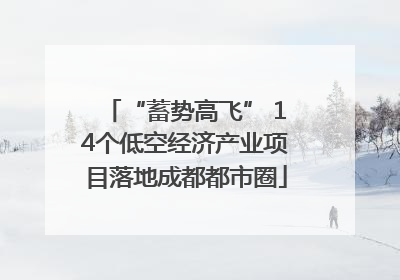 “蓄势高飞” 14个低空经济产业项目落地成都都市圈