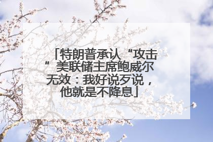特朗普承认“攻击”美联储主席鲍威尔无效：我好说歹说，他就是不降息