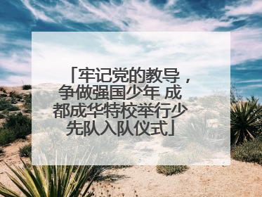 牢记党的教导，争做强国少年 成都成华特校举行少先队入队仪式