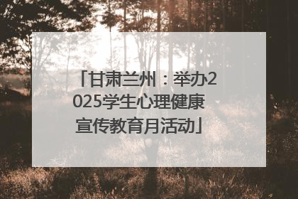 甘肃兰州：举办2025学生心理健康宣传教育月活动