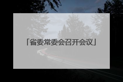 省委常委会召开会议