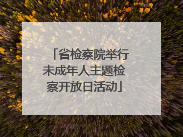 省检察院举行未成年人主题检察开放日活动