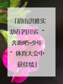 眉山洪雅实幼在四川省“奔跑吧•少年”体育大会中获佳绩