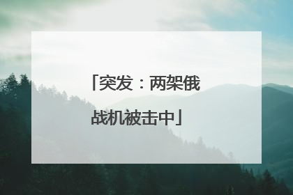 突发：两架俄战机被击中