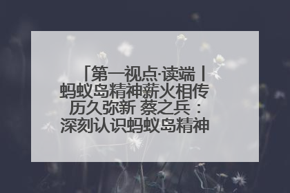第一视点·读端丨蚂蚁岛精神薪火相传历久弥新 蔡之兵：深刻认识蚂蚁岛精神的“精气神”