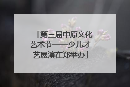 第三届中原文化艺术节——少儿才艺展演在郑举办