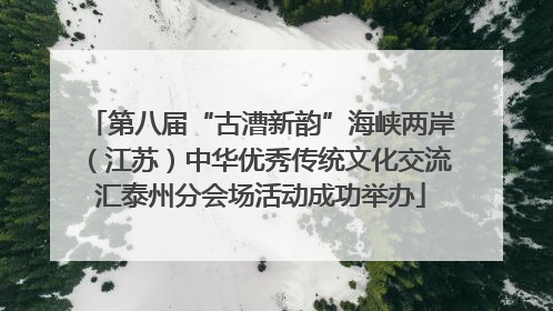 第八届“古漕新韵”海峡两岸（江苏）中华优秀传统文化交流汇泰州分会场活动成功举办