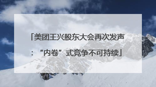 美团王兴股东大会再次发声：“内卷”式竞争不可持续