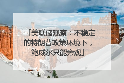 美联储观察：不稳定的特朗普政策环境下，鲍威尔只能旁观