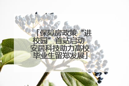 保障房政策“进校园”首站启动 安居科技助力高校毕业生留郑发展
