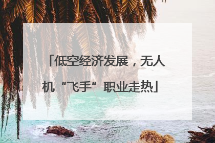 低空经济发展，无人机“飞手”职业走热