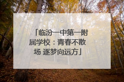临汾一中第一附属学校：青春不散场 逐梦向远方