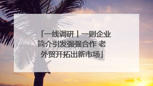 一线调研丨一则企业简介引发强强合作 老外贸开拓出新市场
