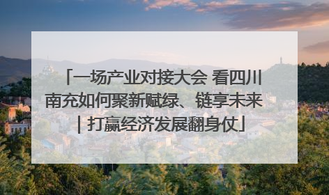 一场产业对接大会 看四川南充如何聚新赋绿、链享未来｜打赢经济发展翻身仗