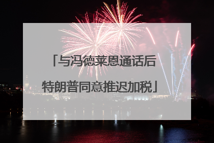 与冯德莱恩通话后 特朗普同意推迟加税