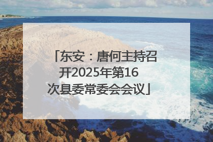 东安：唐何主持召开2025年第16次县委常委会会议