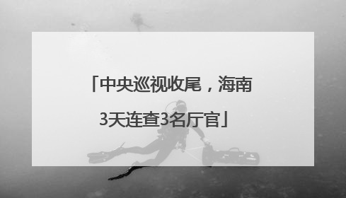 中央巡视收尾，海南3天连查3名厅官