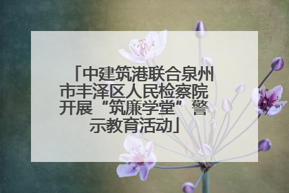 中建筑港联合泉州市丰泽区人民检察院开展“筑廉学堂”警示教育活动