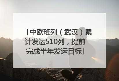 中欧班列（武汉）累计发运510列，提前完成半年发运目标