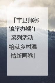 丰县师寨镇举办端午系列活动 绘就乡村温情新画卷
