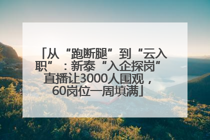 从“跑断腿”到“云入职”：新泰“入企探岗”直播让3000人围观，60岗位一周填满