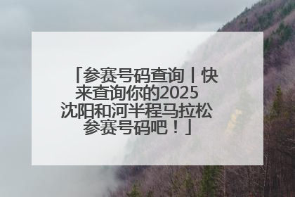 参赛号码查询丨快来查询你的2025沈阳和河半程马拉松参赛号码吧！