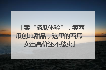 卖“摘瓜体验”，卖西瓜创意甜品，这里的西瓜卖出高价还不愁卖