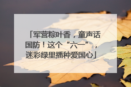军营粽叶香，童声话国防！这个“六一”，迷彩绿里播种爱国心