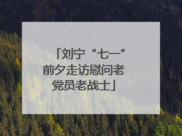 刘宁“七一”前夕走访慰问老党员老战士