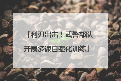 利刃出击！武警部队开展多课目强化训练