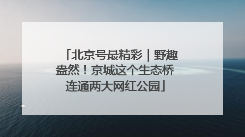 北京号最精彩｜野趣盎然！京城这个生态桥连通两大网红公园