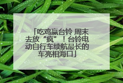 吃鸡赢台铃 周末去放“疯”！台铃电动自行车续航最长的车亮相海口