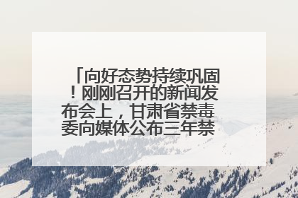 向好态势持续巩固！刚刚召开的新闻发布会上，甘肃省禁毒委向媒体公布三年禁毒工作“成绩单”