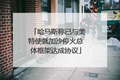 哈马斯称已与美特使就加沙停火总体框架达成协议