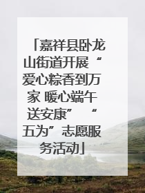 嘉祥县卧龙山街道开展“爱心粽香到万家 暖心端午送安康” “五为”志愿服务活动