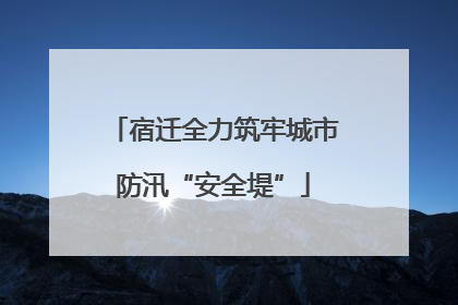 宿迁全力筑牢城市防汛“安全堤”