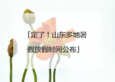 定了！山东多地暑假放假时间公布