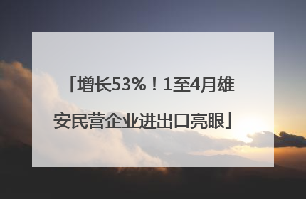 增长53%！1至4月雄安民营企业进出口亮眼