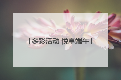 多彩活动 悦享端午