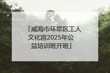 威海市环翠区工人文化宫2025年公益培训班开班