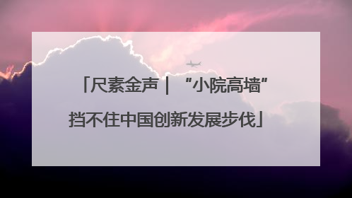 尺素金声｜“小院高墙”挡不住中国创新发展步伐