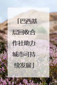 巴西基层回收合作社助力城市可持续发展