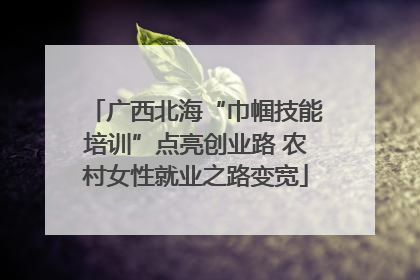 广西北海“巾帼技能培训”点亮创业路 农村女性就业之路变宽