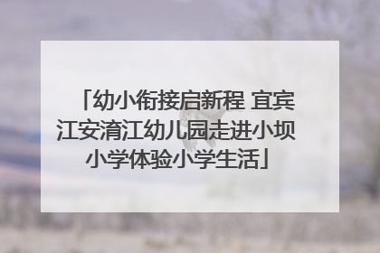 幼小衔接启新程 宜宾江安淯江幼儿园走进小坝小学体验小学生活